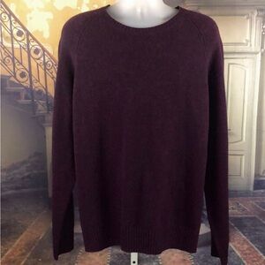 ✨NWOT J. Crew Burgundy Lambs Wool Crewneck Sweater